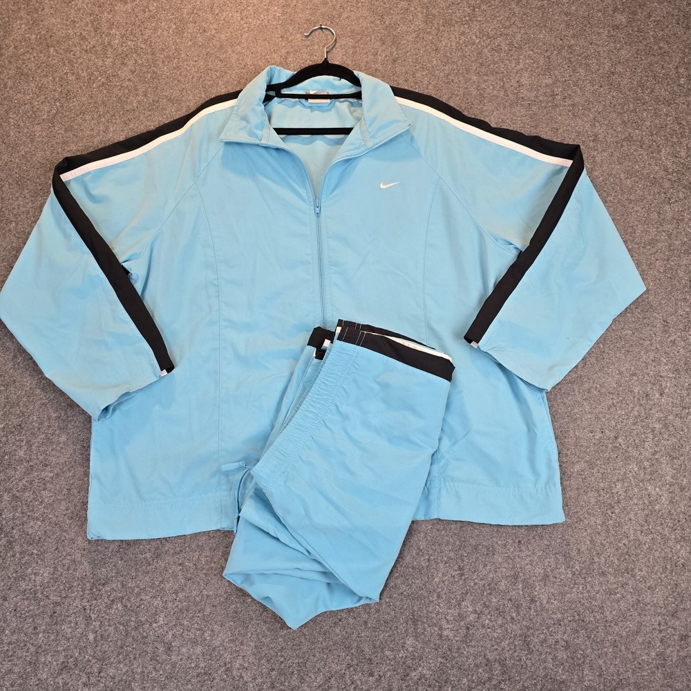 Vintage Nike Tracksuit Set Womens XL(16-18) Blue Full Zip Running Athleisure